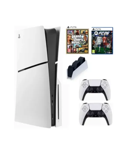 Playstation 5 Slim CD CFi-2116  2 Dualsense - Şarj istasyonu FC26 - GTA5